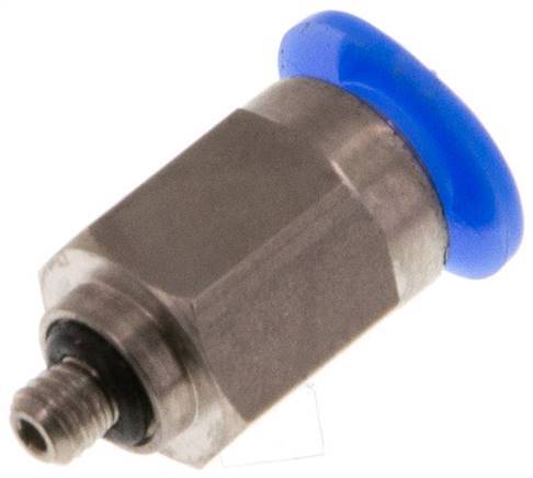 [F25VR] Raccord enfichable 4mm x M 3 à filetage mâle Acier/POM NBR Conception compacte