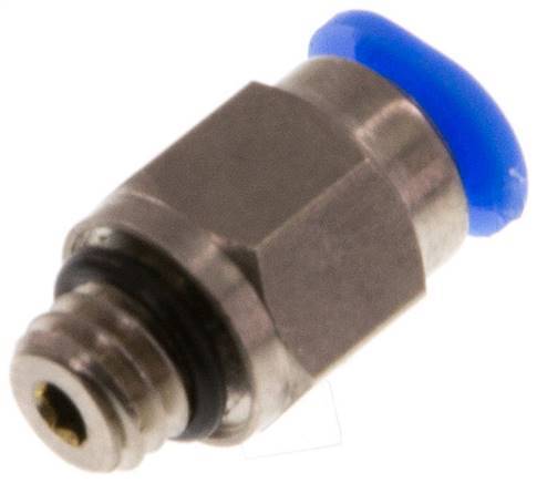 [F25VV] Raccord enfichable 3mm x M 6 à filetage mâle Laiton/POM NBR Conception compacte