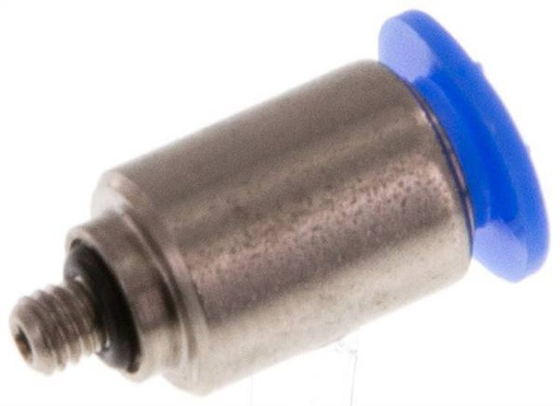 [F25W5] Racor de 4mm x M 3 con rosca macho Acero/POM NBR Interior Hexágono Diseño compacto