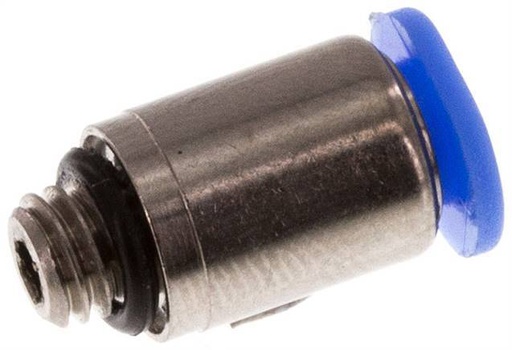 [F25W6] Racor rápido de 3 mm x M 5 con rosca macho Latón/POM NBR Interior Hexágono Diseño compacto