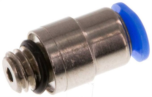 [F25W9] Racor rápido de 3 mm x M 6 con rosca macho Latón/POM NBR Interior Hexágono Diseño compacto