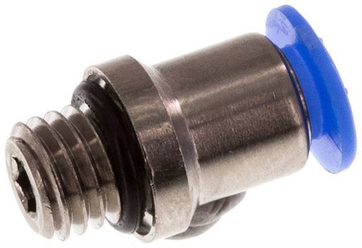 [F25WC] Racor de 4mm x M 7 con rosca macho Latón/POM NBR Interior Hexágono Diseño compacto