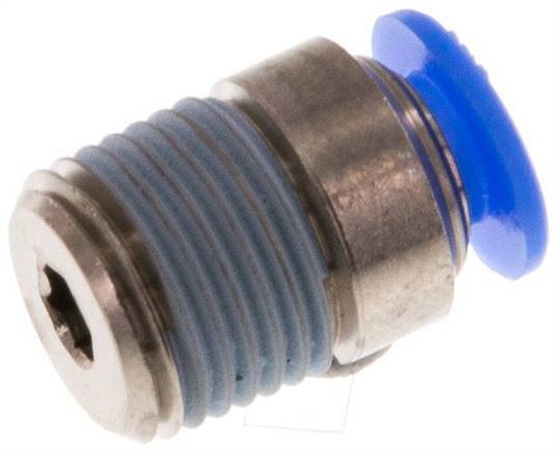 [F25WE] Racor rápido de 4mm x R1/8'' con rosca macho Latón/POM NBR Interior Hexágono Diseño compacto
