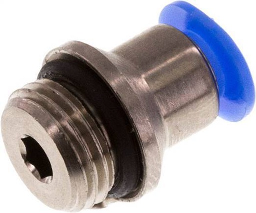 [F25WF] Racor rápido de 4mm x G1/8'' con rosca macho Latón/POM NBR Diseño compacto del hexágono interior