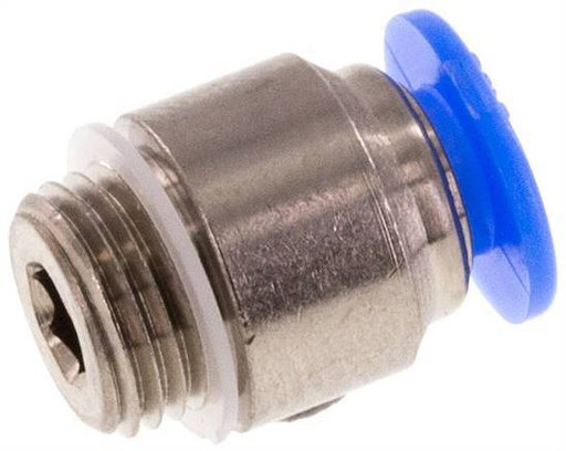 [F25WM] Racor rápido de 4 mm x M 8 x 0,75 con rosca macho Latón/POM NBR Diseño compacto del hexágono interior