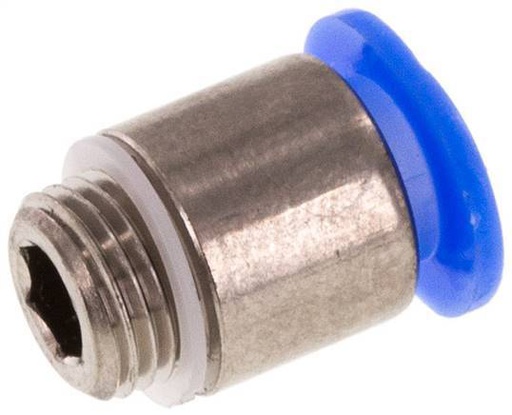 [F25WN] Raccord enfichable 6mm x M 8 x 0.75 à filetage mâle Laiton/POM NBR Hexagone intérieur Design compact