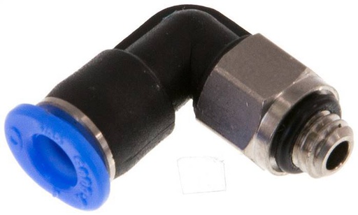 [F25WW] raccord enfichable coudé 4mm x M 5 90deg avec filetage mâle Laiton/PBT NBR Manchon court rotatif Design compact