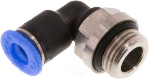 [F25X6] raccord enfichable coudé 90deg 4mm x G1/8'' avec filetage mâle laiton/PBT NBR à manchon court rotatif Conception compacte