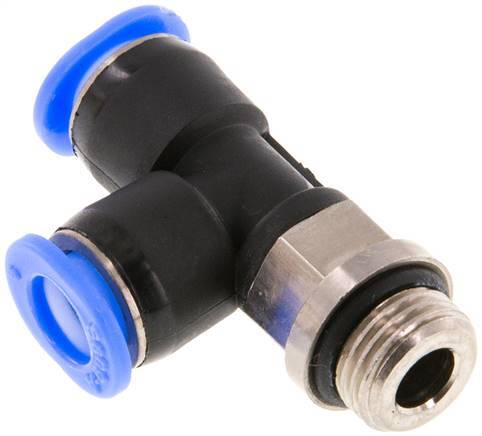 [F25YF] Raccord enfichable en T à angle droit 4mm x R1/8'' avec filetage mâle Laiton/PBT NBR rotatif Conception compacte