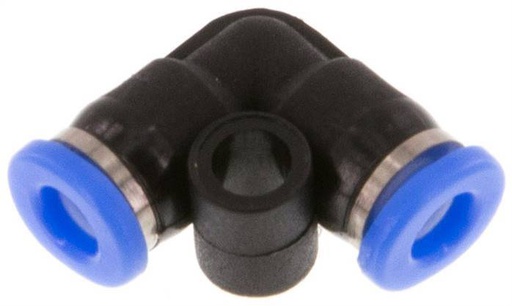 [F25YU] 3mm 90deg Elbow Push-in Fitting PBT NBR Compact Design