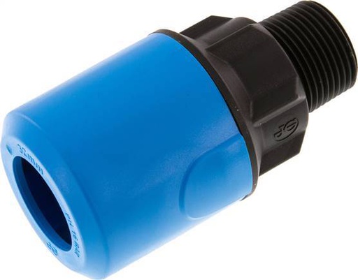 [F2625] raccord enfichable 32mm x R1'' avec filetage mâle POM/PA NBR