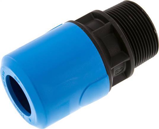 [F2626] 32mm x R1 1/2'' Polypropylene (PP) Push-in Fitting with Male Threads NBR