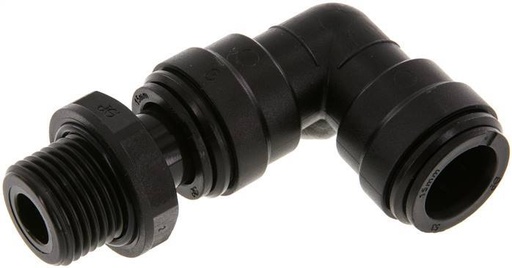[F2628] 15mm x G1/2'' 90deg Elbow Push-in Fitting with Male Threads POM NBR Rotatable