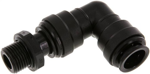 [F2629] raccord enfichable coudé 18mm x G1/2'' 90deg à filetage mâle POM NBR Rotatif