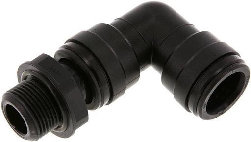 [F262B] Racor de 22mm x G3/4'' 90deg con rosca macho POM NBR Giratorio