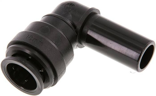 [F263T] Codo de 18mm 90deg Racor con enchufe POM NBR