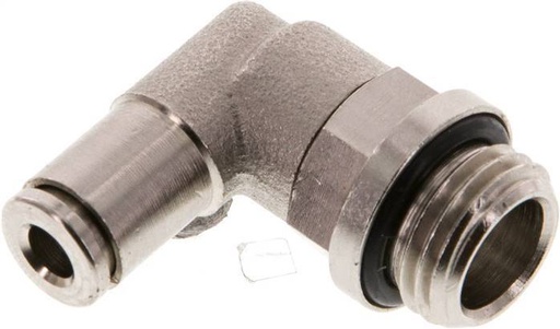 [F268Y] 4mm x G1/4'' 90deg Winkel Steckverschraubung mit Außengewinde Messing NBR drehbar