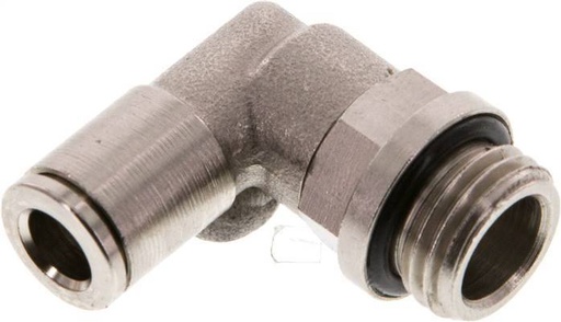 [F2692] Raccord enfichable coudé 90deg 6mm x G1/4'' avec filets mâles Laiton NBR Rotatif