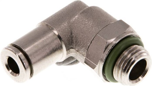 [F269K] raccord enfichable coudé 90deg 4mm x G1/8'' à filetage mâle laiton FKM rotatif
