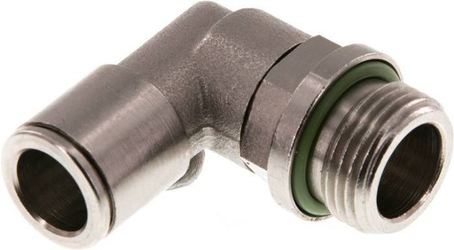 [F269W] raccord enfichable coudé 90deg 10mm x G3/8'' avec filetage mâle laiton FKM rotatif