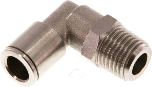 [F26AH] 8mm x R1/4'' 90deg Elbow Push-in Fitting with Male Threads Brass NBR Rotatable