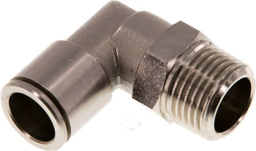 [F26AR] raccord enfichable coudé 90deg 14mm x R1/2'' à filetage mâle Laiton NBR Rotatif