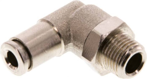 [F26AS] raccord enfichable coudé 90deg 4mm x R1/8'' à filetage mâle laiton FKM rotatif
