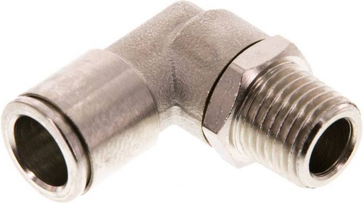 [F26AY] raccord enfichable coudé 90deg 10mm x R1/4'' avec filetage mâle Laiton FKM Rotatif