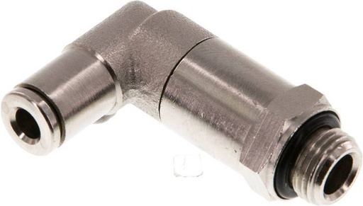 [F26B9] Raccord enfichable coudé 90deg 4mm x G1/8'' avec filets mâles Laiton NBR Manchon long rotatif