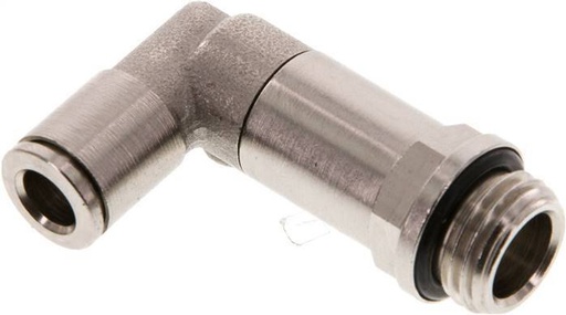 [F26BD] Racor de 6mm x G1/4'' 90deg con rosca macho Latón NBR Manguito largo giratorio