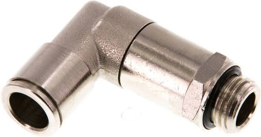 [F26BF] 10mm x G1/4'' 90 graden L-verbinding Messing Insteekfitting Buitendraad Lange Huls Draaibaar NBR