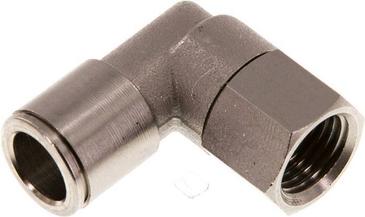 [F26BV] 10mm x G1/4'' 90deg Winkel Steckverschraubung mit Innengewinde Messing NBR Drehbar