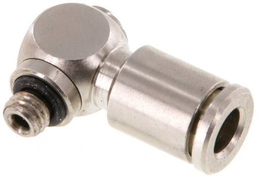 [F26BZ] Raccord enfichable coudé en L à filetage mâle 5mm x M 5 90deg Laiton NBR Rotatif