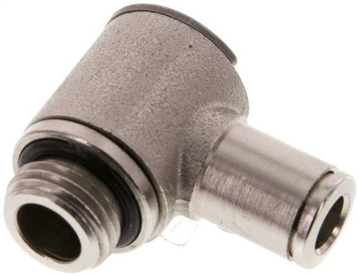 [F26C6] Raccord enfichable en L à filetage mâle 6mm x G1/4'' coudé 90deg laiton NBR rotatif