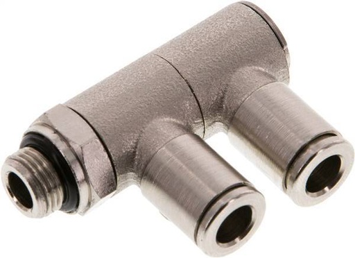 [F26CE] Racor de 2 vías con rosca macho de 6mm x G1/8'' Latón NBR Giratorio