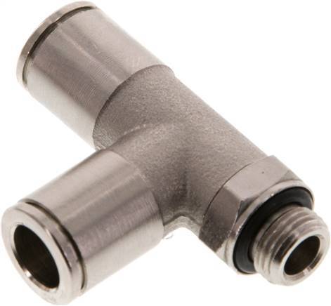 [F26EC] raccord enfichable en T à angle droit 8mm x G1/8'' avec filets mâles Laiton NBR Rotatif