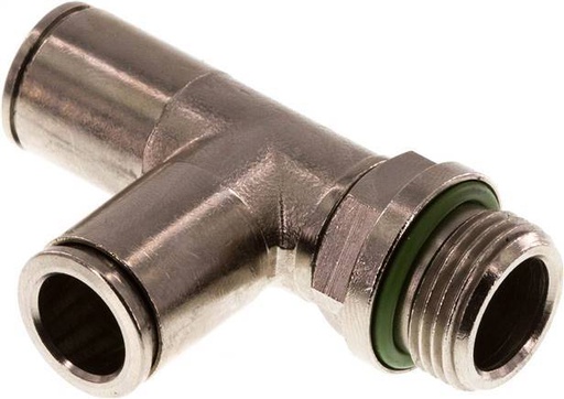 [F26EY] raccord enfichable en T à angle droit 10mm x G3/8'' avec filetage mâle Laiton FKM Rotatif