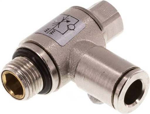 [F26NA] Flow Control Valve Meter-In Elbow 6 mm - G1/8'' Brass Slotted Screw