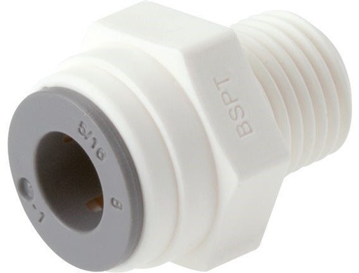 [F26V7] Raccord enfichable 1/2'' x 1/2'' NPT à filetage mâle Laiton/PBT NBR