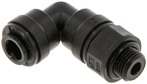 [F26ZZ] 6mm x G1/8'' 90deg Elbow Push-in Fitting with Male Threads POM NBR Rotatable