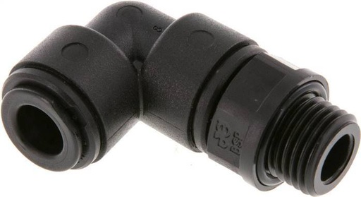 [F2726] Raccord enfichable coudé 90deg 8mm x G1/4'' avec filets mâles Laiton NBR Rotatif