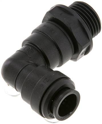 [F272C] 12mm x G1/2'' 90deg Winkel Steckverschraubung mit Außengewinde Messing NBR Drehbar