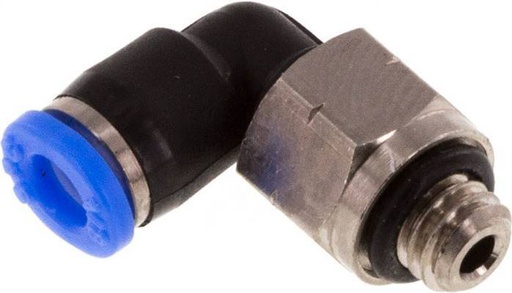 [F2762] 1/8'' x UNF 10-32 Codo de 90 grados Racor de latón/PBT NBR Giratorio