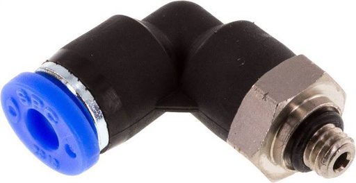 [F2763] Racor rápido de 5/32'' x UNF 10-32 90deg Latón/PBT NBR Giratorio