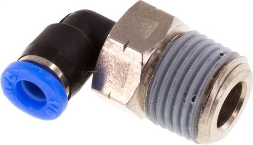 [F2766] Racor de 1/8'' x 1/8'' NPT 90deg con rosca macho Latón/PBT NBR Giratorio