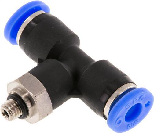 [F276T] Racor en T de 3/16'' x UNF 10-32 Latón/PBT NBR Giratorio