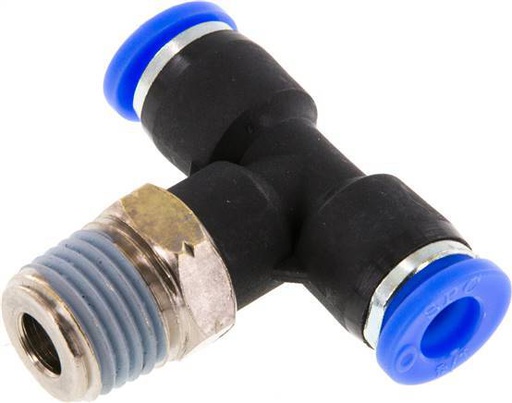 [F2777] 1/4'' x 1/4'' NPT Racor en T con rosca macho Latón/PBT NBR Giratorio