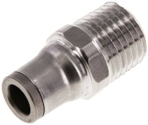 [F27H4] 6mm x 1/4'' NPT Push-in Fitting with Male Threads Stainless Steel FKM