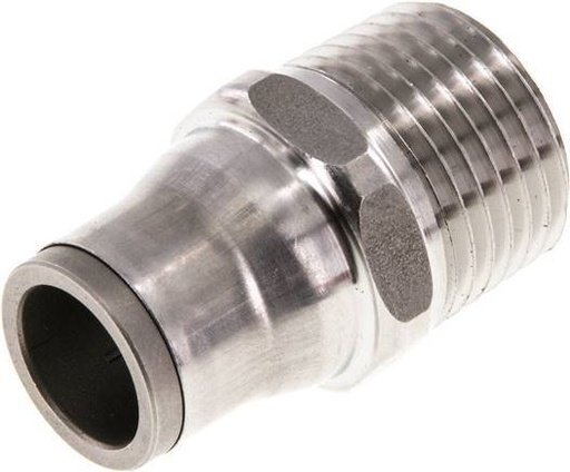 [F27HA] 12mm x 1/2'' NPT Push-in Fitting with Male Threads Stainless Steel FKM