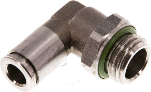 [F27J3] raccord enfichable coudé 90deg 6mm x G1/4'' avec filetage mâle acier inoxydable FKM rotatif